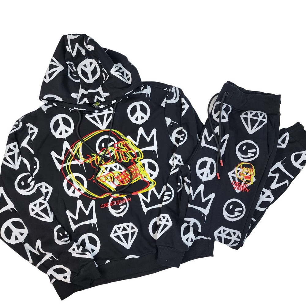 Peace Out Hoodie and Sweat pant Set - Create 2mrw  - XL